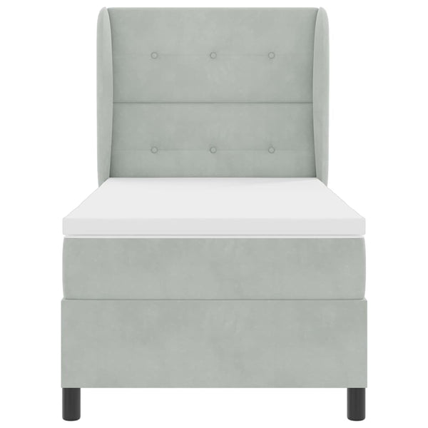 Boxspringbett mit Matratze Hellgrau 200x90 cm