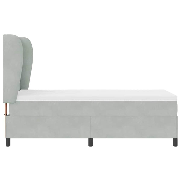 Boxspringbett mit Matratze Hellgrau 200x90 cm