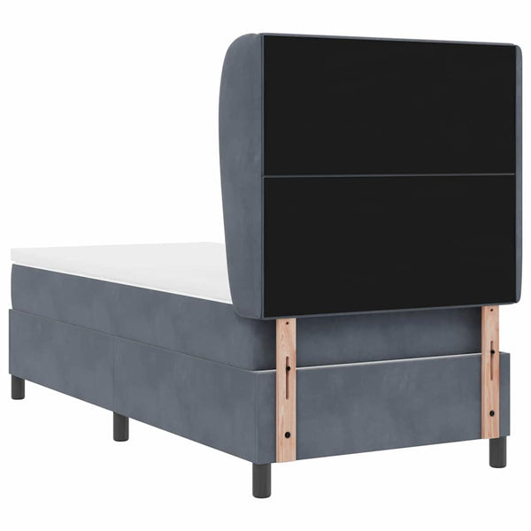 vidaXL Lit coffre avec matelas Gris foncé 200 x 100 cm Velours