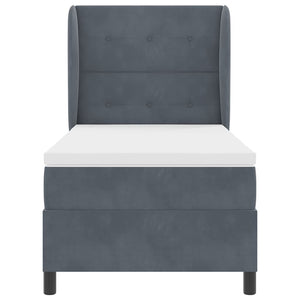 vidaXL Lit coffre avec matelas Gris foncé 200 x 100 cm Velours