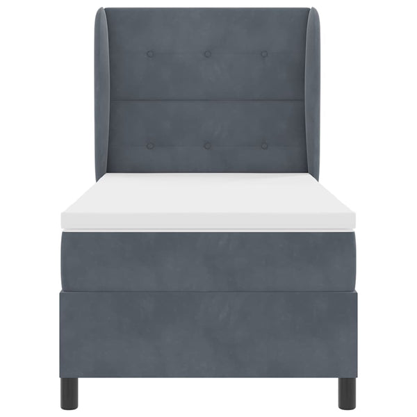 vidaXL Lit coffre avec matelas Gris foncé 200 x 100 cm Velours