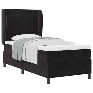 vidaXL Lit tapissier avec matelas velours noir 200 x 100 cm
