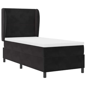 vidaXL Lit tapissier avec matelas velours noir 200 x 100 cm