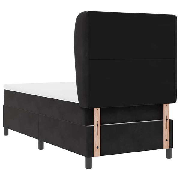 vidaXL Lit tapissier avec matelas velours noir 200 x 100 cm