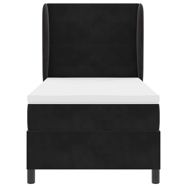 vidaXL Lit tapissier avec matelas velours noir 200 x 100 cm