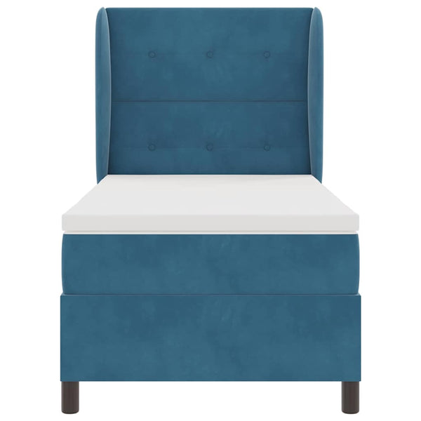 vidaXL Lit coffre avec matelas Bleu foncé 200 x 100 cm Velours