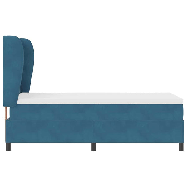 vidaXL Lit coffre avec matelas Bleu foncé 200 x 100 cm Velours