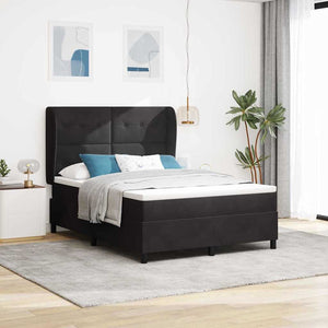 vidaXL Lit coffre avec matelas Noir 190 x 140 cm Velours