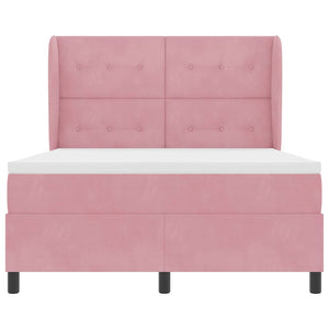 Boxspringbett Rosa Samt 200x140 cm mit Matratze