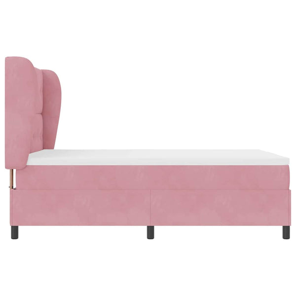 Boxspringbett Rosa Samt 200x140 cm mit Matratze