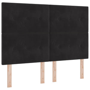 Boxspringbett mit Matratze Schwarz Samt 160x200