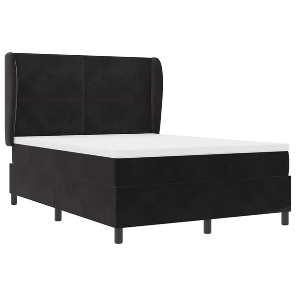 Boxspringbett mit Matratze Schwarz Samt 160x200