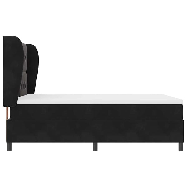 Boxspringbett mit Matratze Schwarz Samt 160x200