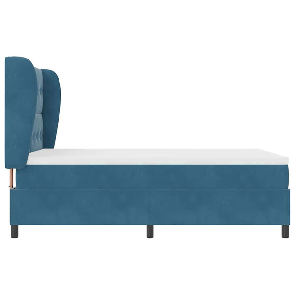 Boxspringbett mit Matratze Dunkelblau Samt 160x200 cm