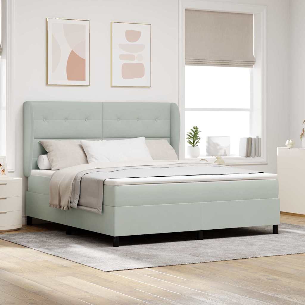 Boxspringbett mit Matratze Hellgrau 200x180 cm