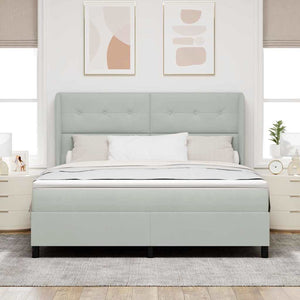 Boxspringbett mit Matratze Hellgrau 200x180 cm