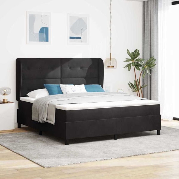 Boxspringbett mit Matratze Schwarz 200x180 cm