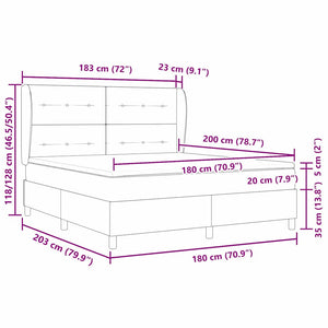 Boxspringbett mit Matratze Schwarz 200x180 cm