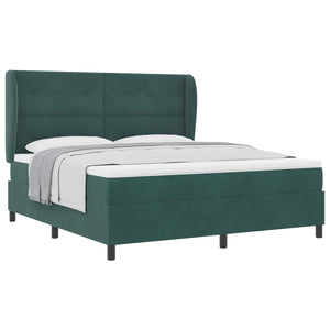 vidaXL Lit continental avec matelas Vert foncé 200 x 180 cm Velours