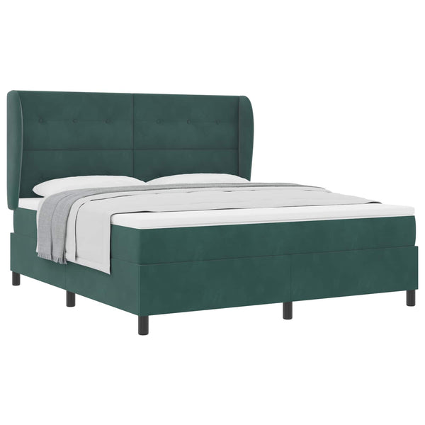 vidaXL Lit continental avec matelas Vert foncé 200 x 180 cm Velours