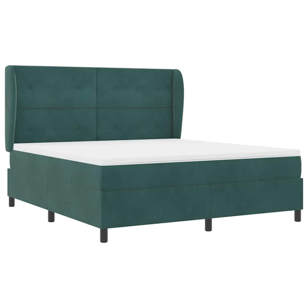 vidaXL Lit continental avec matelas Vert foncé 200 x 180 cm Velours