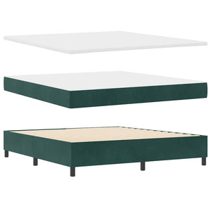 vidaXL Lit continental avec matelas Vert foncé 200 x 180 cm Velours