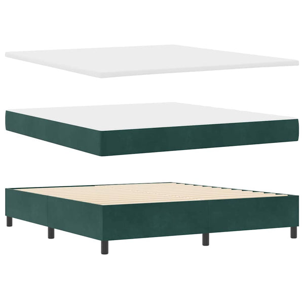 vidaXL Lit continental avec matelas Vert foncé 200 x 180 cm Velours