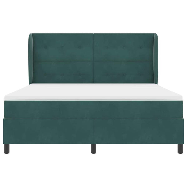 vidaXL Lit continental avec matelas Vert foncé 200 x 180 cm Velours