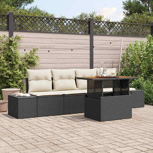 Garten Essgruppe Schwarz Creme 5-teilig