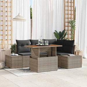 Garten Sofa Set Grau Braun 5-teilig