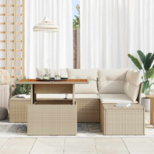 Garten Sofa Set Beige & Creme 5-teilig