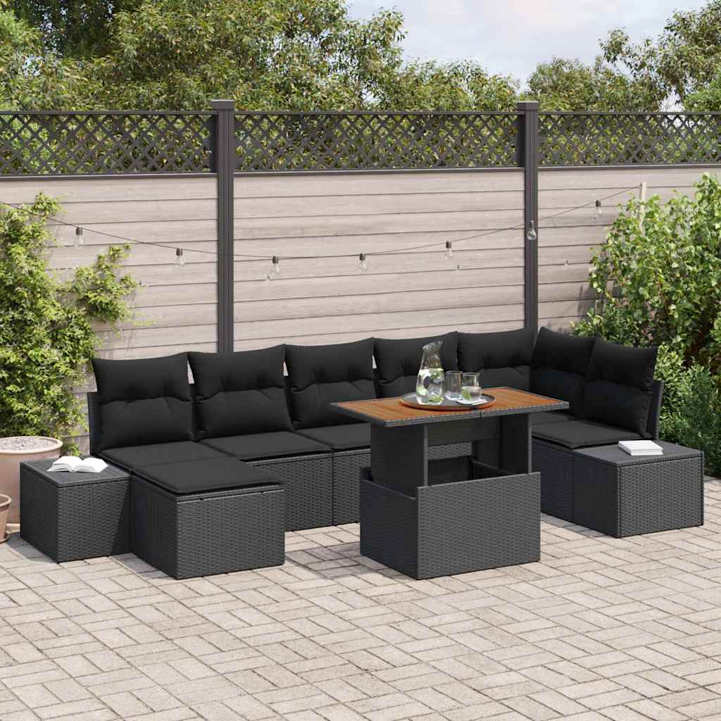 Garten Sofa Set mit Kissen, 8-teilig