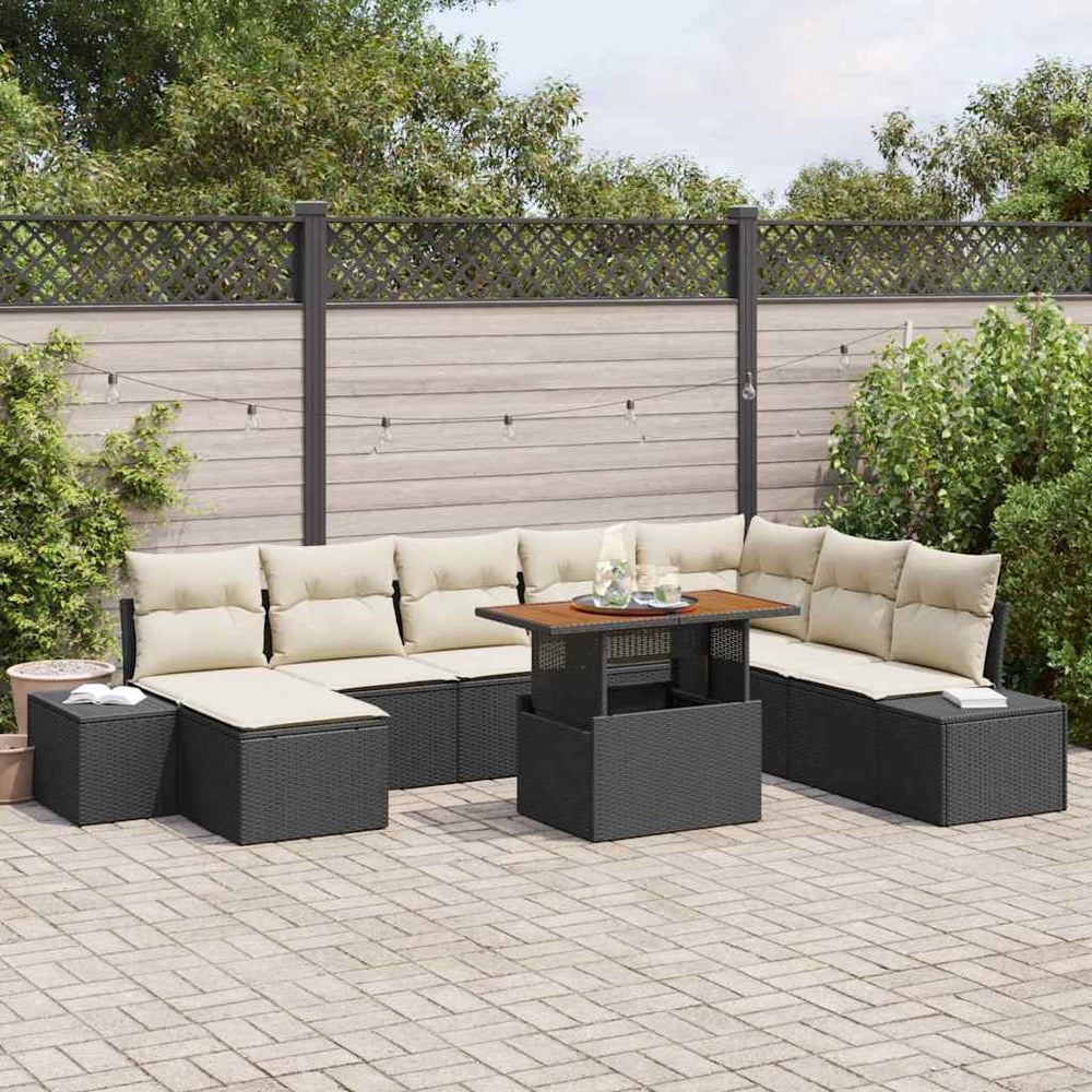 Garten Essgruppe 9-teilig mit Kissen