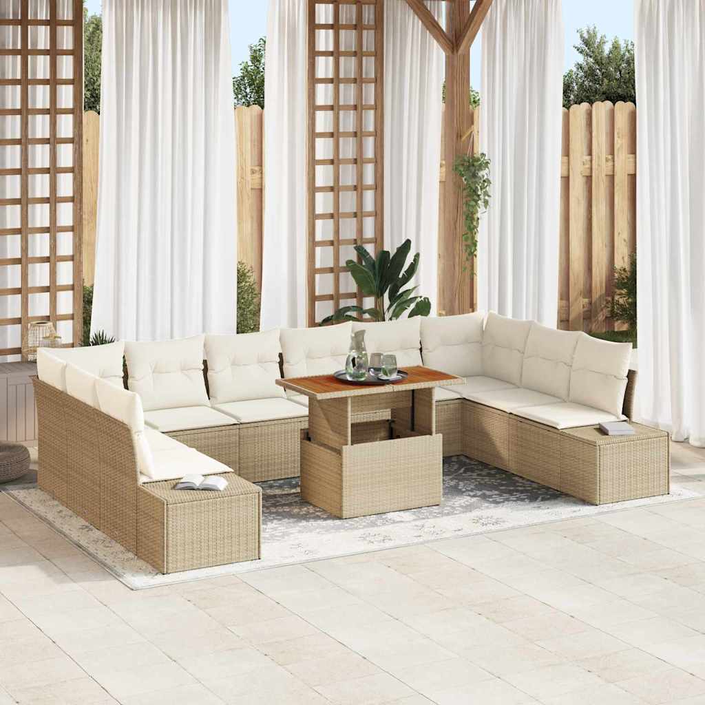 Garten Sofa Set Beige & Creme 11-teilig