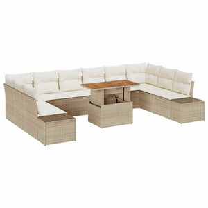 Garten Sofa Set Beige & Creme 11-teilig