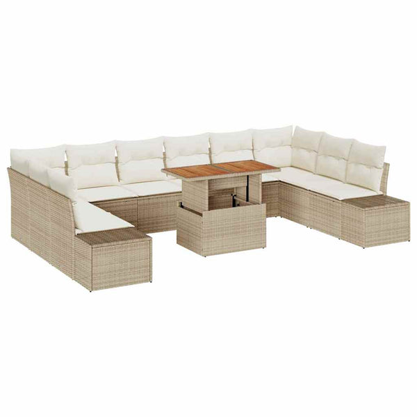 Garten Sofa Set Beige & Creme 11-teilig