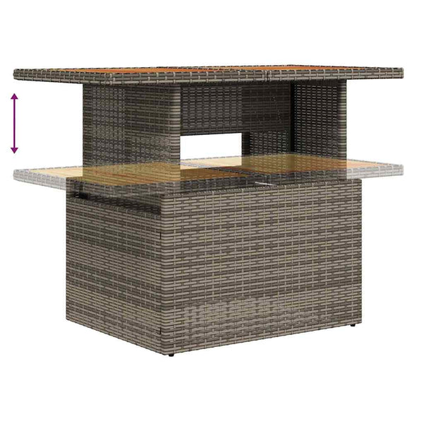 vidaXL Salon de jardin 8 pcs avec coussins Gris Résine tressée