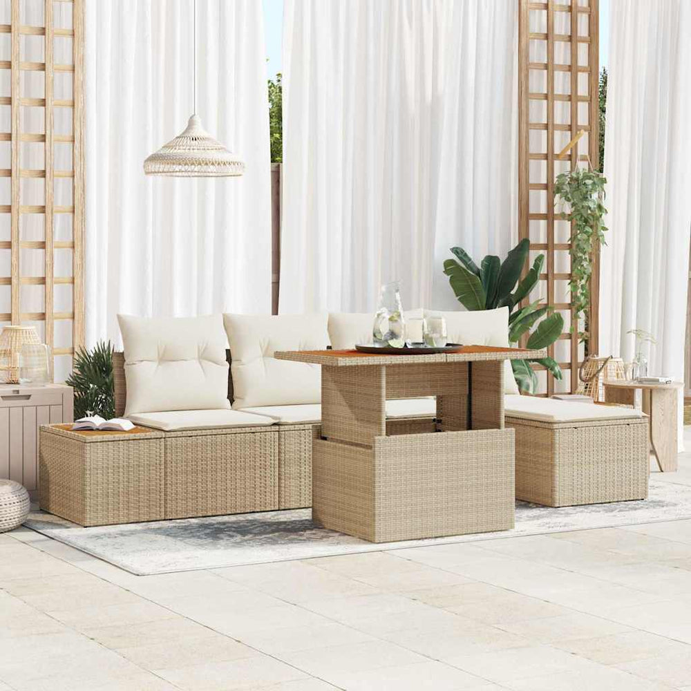 Garten Essgruppe Beige & Creme mit Kissen