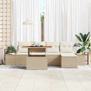 Garten Essgruppe Beige & Creme mit Kissen