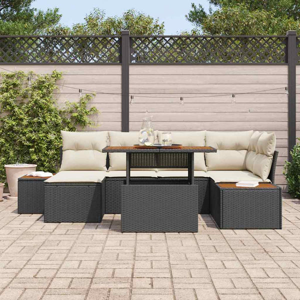 Garten Essgruppe mit Kissen, 7-teilig