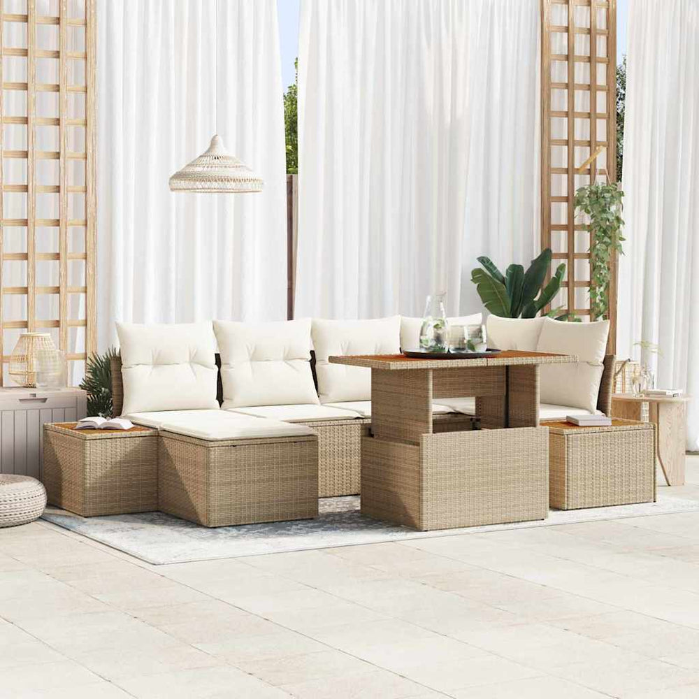 Garten Essgruppe mit Kissen 7-teilig
