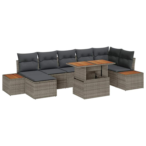 Garten Essgruppe mit Kissen, 8-teilig