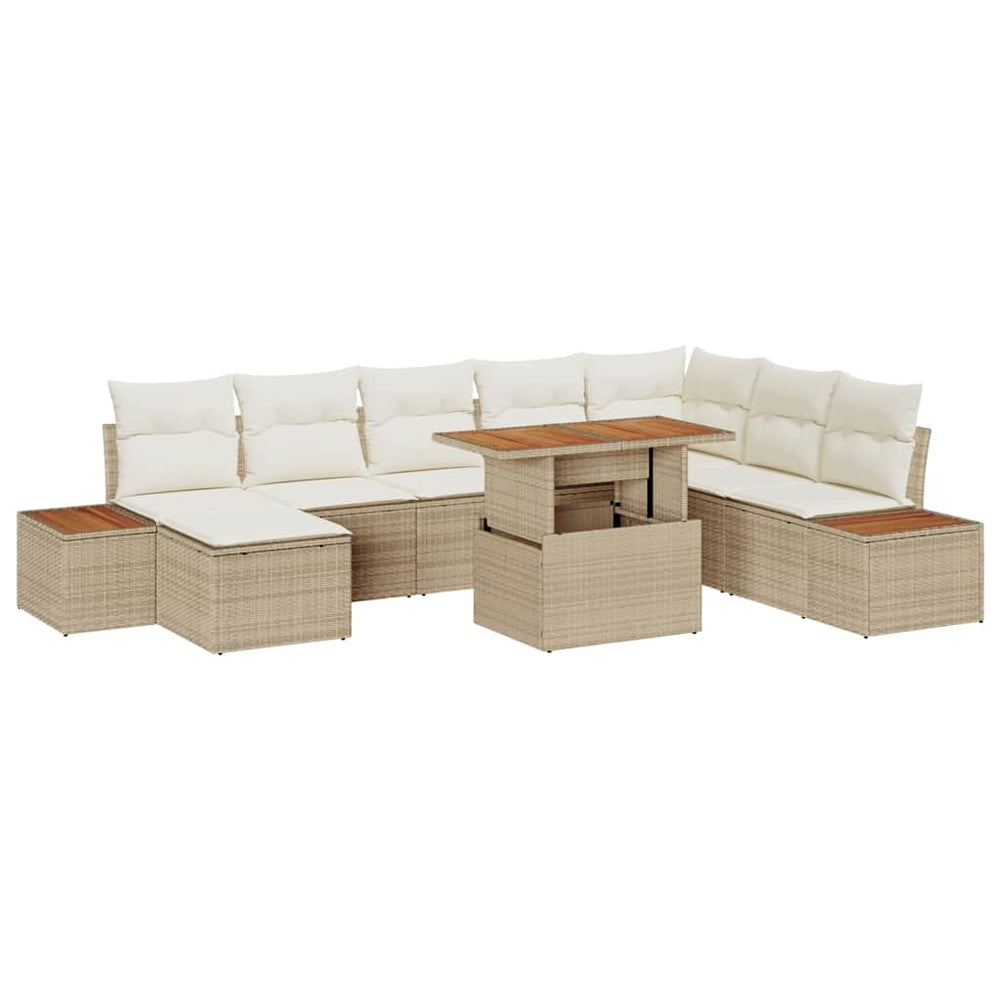 Garten Essgruppe Beige & Creme 9-teilig