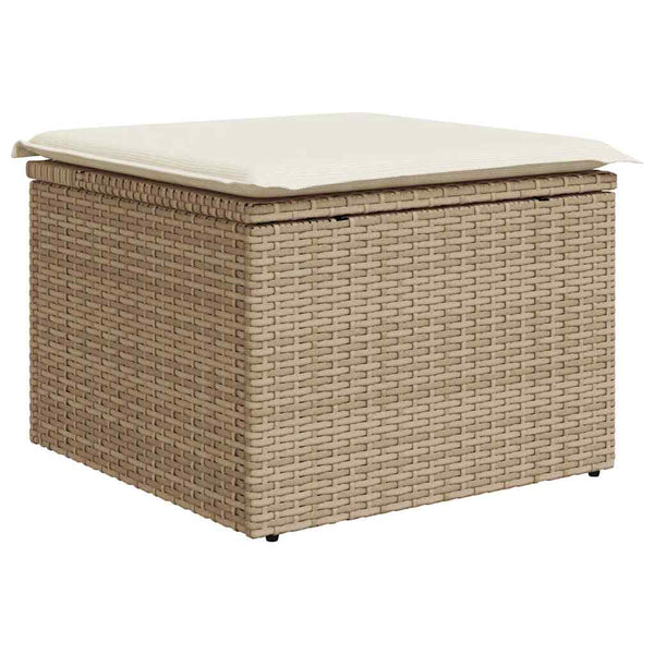 vidaXL Ensemble de salle à manger de jardin avec coussins 9 pcs Beige et Crème