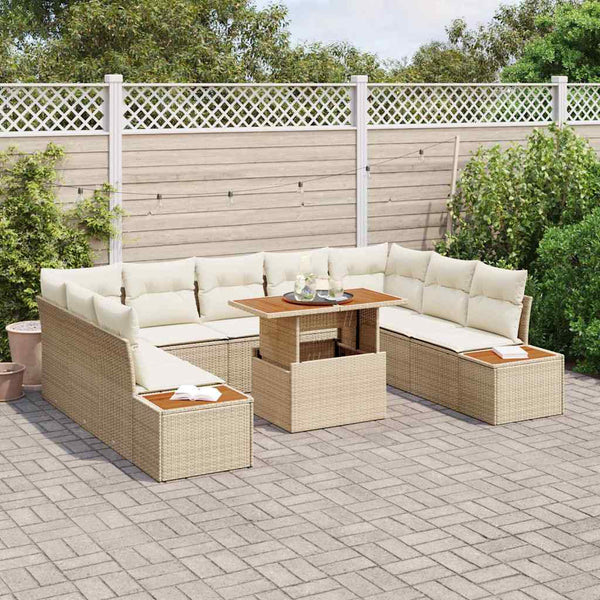 Garten Essgruppe Beige Creme 10-teilig