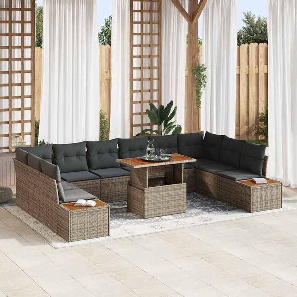 Garten Essgruppe mit Kissen, 11-teilig