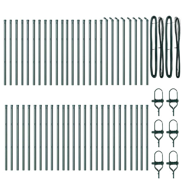Grüne Zaunpfosten 80 cm - 52er Set