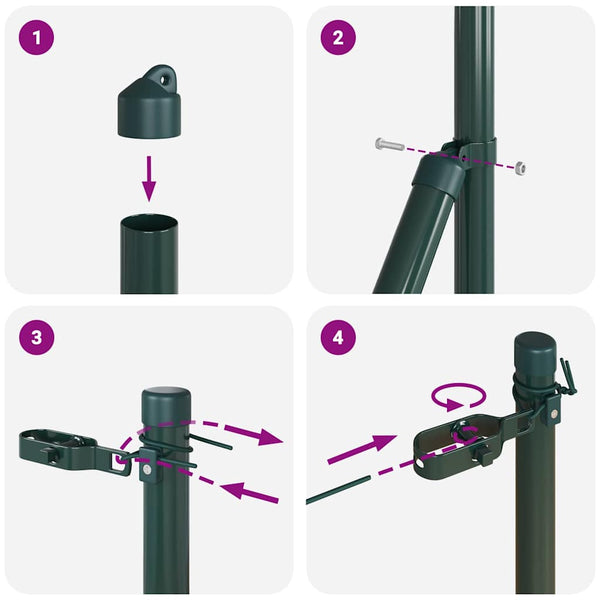 Grüne Zaunpfosten, 52 Stk., 150 cm