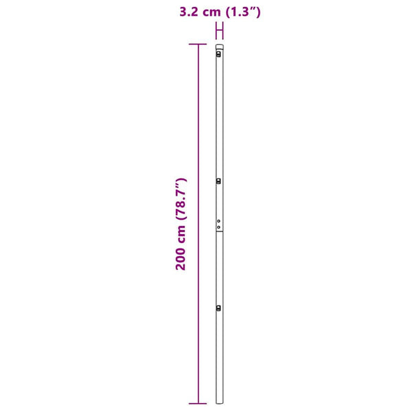 Zaunpfosten Grün 200cm, 52er Set