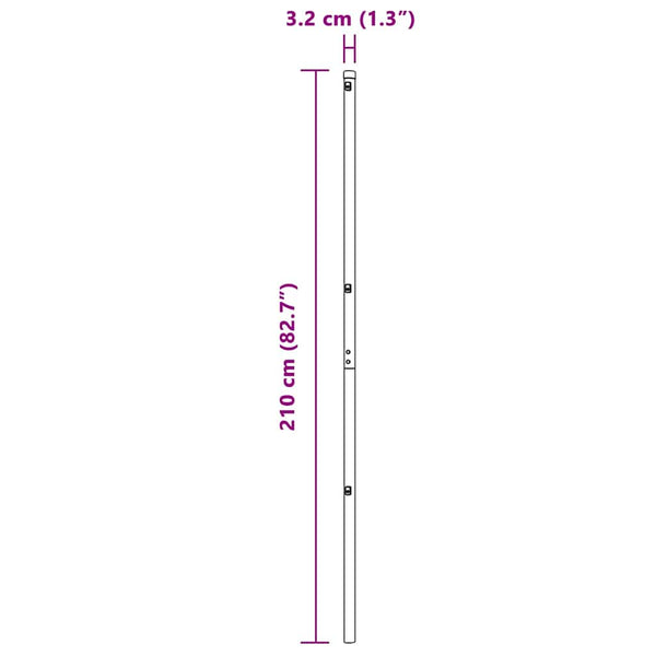 Grüne Zaunpfosten, 52 Stk, 210 cm